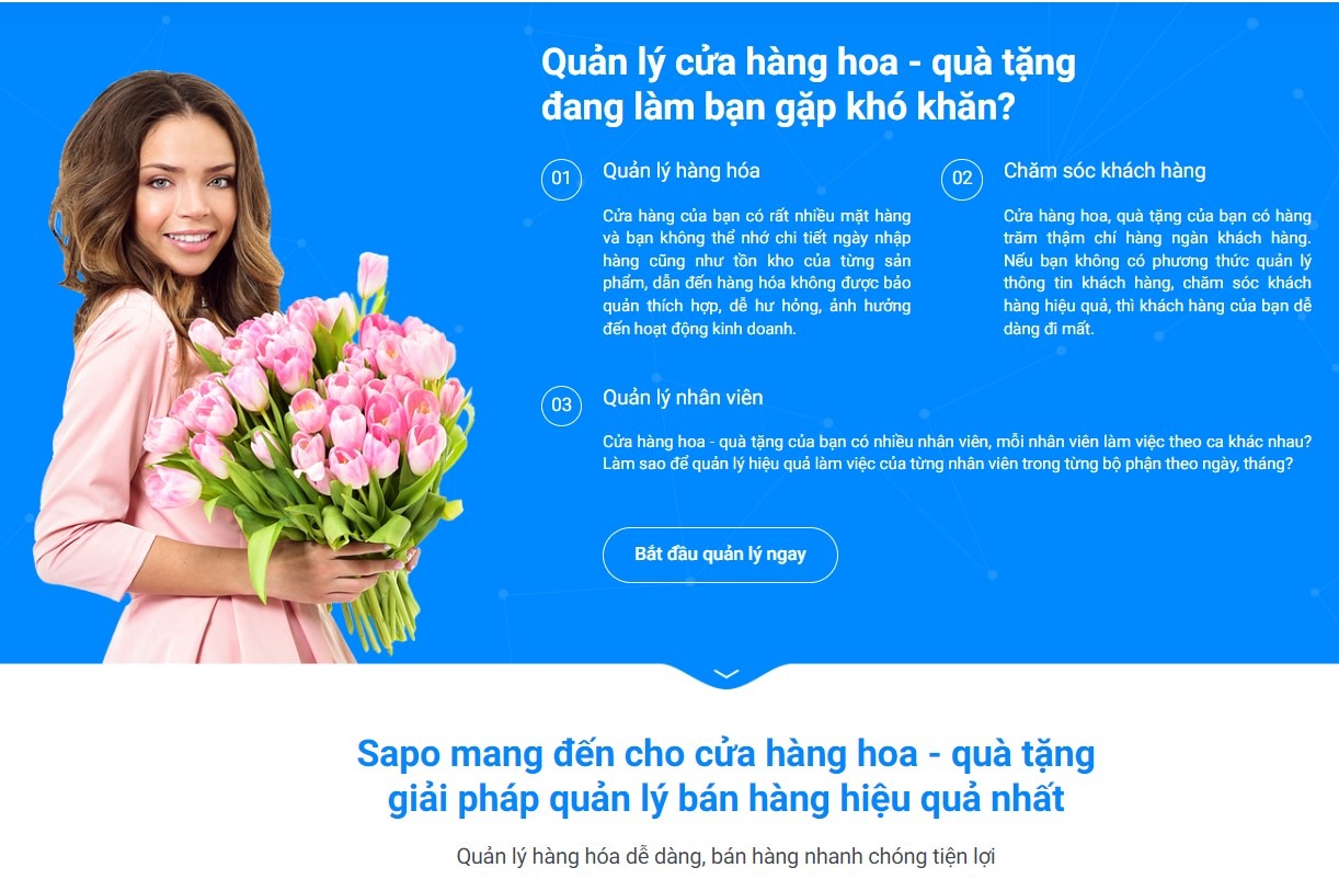 phần mềm quản lý cửa hàng hoa Sapo